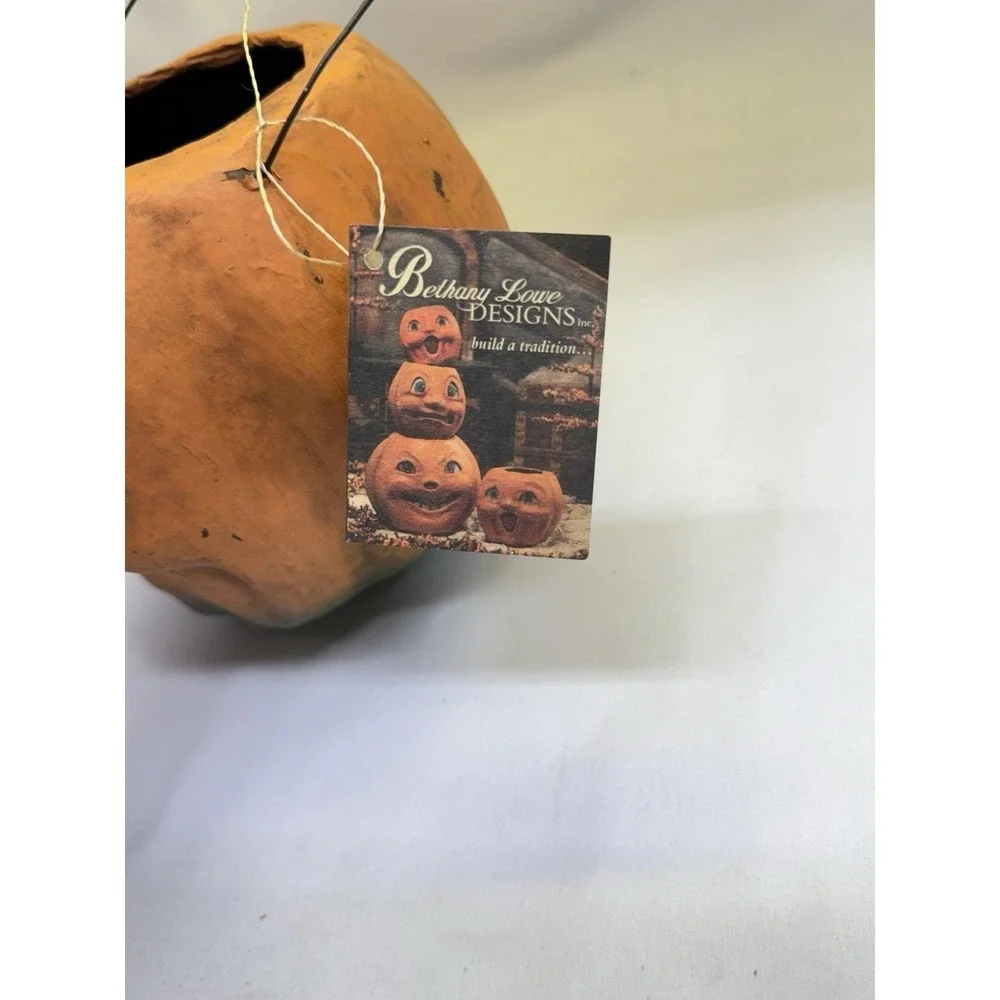 Bethany Lowe Vintage Styl PaperMache Halloween Jack-O-Lantern Pumpkin Bucket